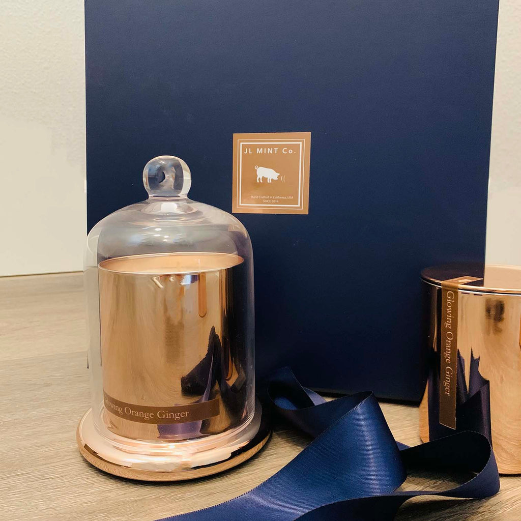 Glowing Orange Ginger JL Mint Co. Soy Wax Dome Candle