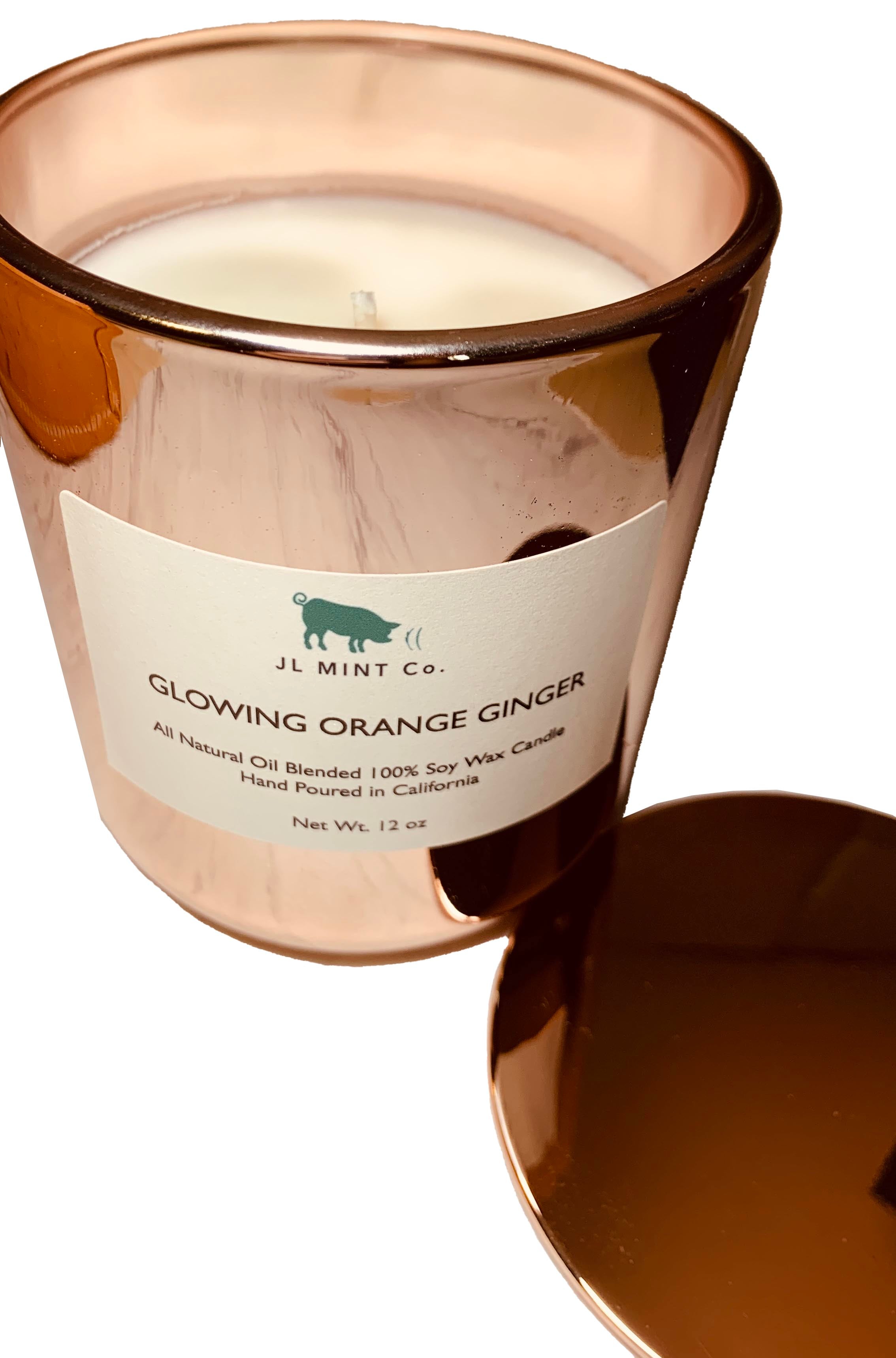 Glowing Orange Ginger JL Mint Co. Soy Wax Large Candle