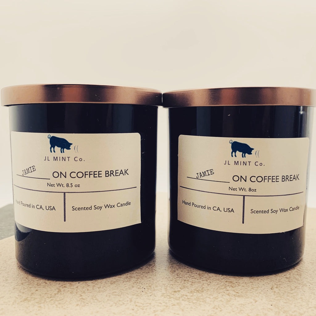 On COFFEE BREAK JL Mint Co. Soy Wax Candle